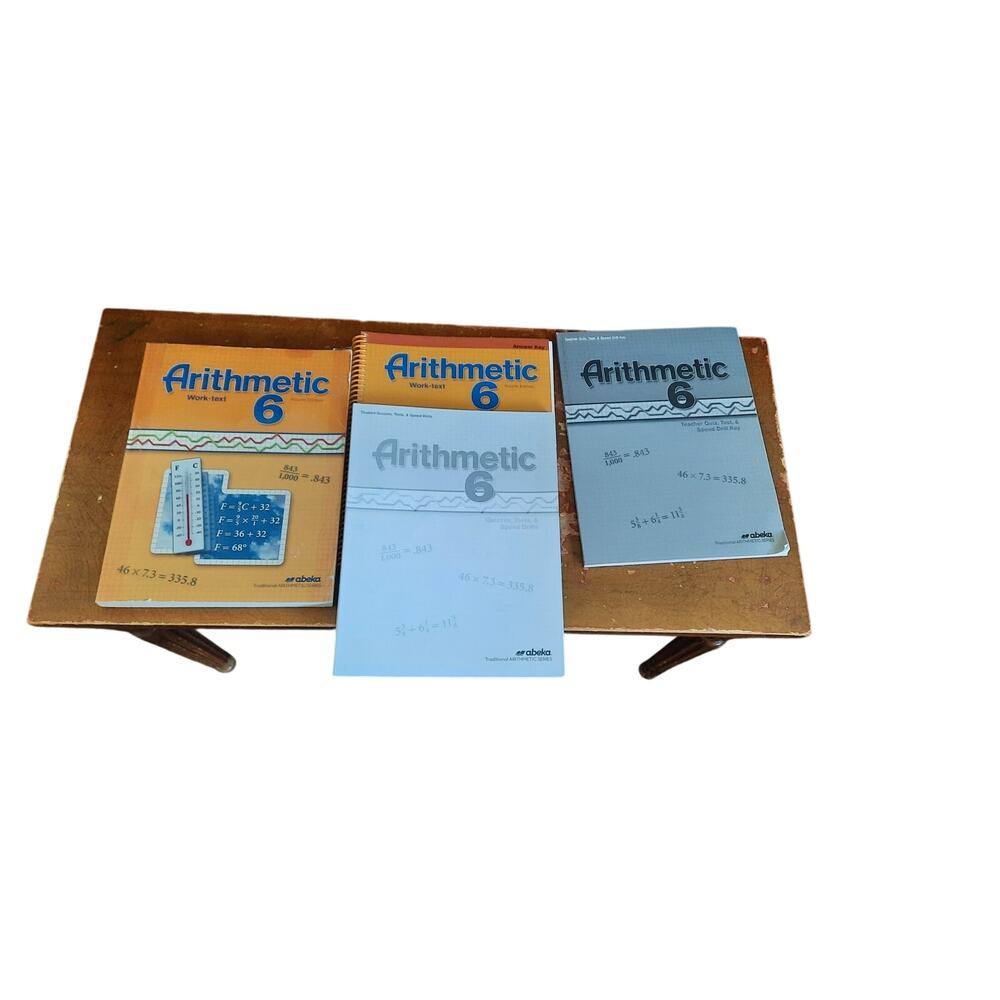 Abeka Math Arithmetic 6 Work Text Quiz Tests Speed Drills Answer Key Teacher Set